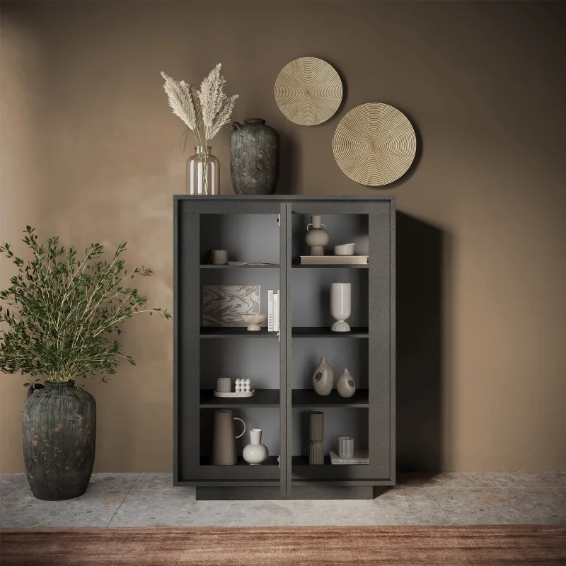 Madia alta 106x171h cm 2 ante antracite Deluxe - immagine 2