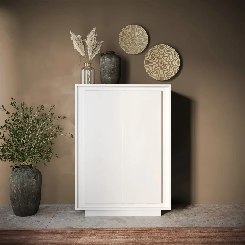 Madia alta 106x171h cm 2 ante bianco opaco Deluxe