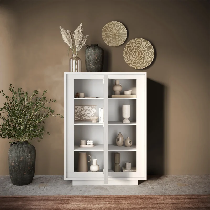 Madia alta 106x171h cm 2 ante bianco opaco Deluxe - immagine 3