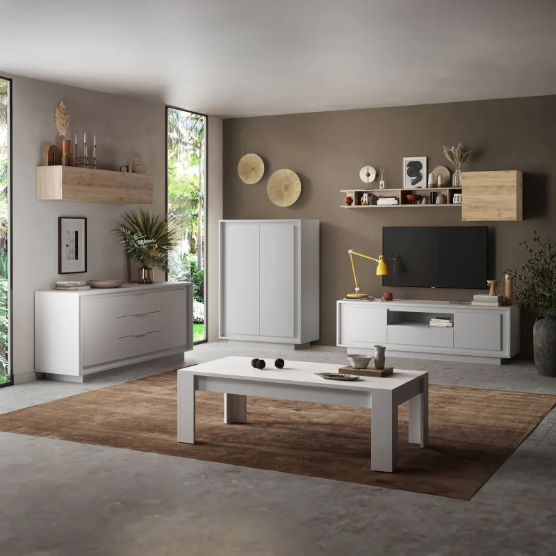 Madia alta 106x171h cm 2 ante bianco opaco Deluxe - immagine 2