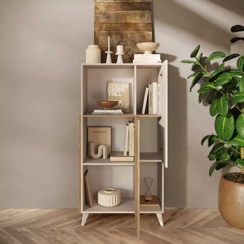 Credenza alta con piedini, finitura Cashmere e Cadiz - immagine 3