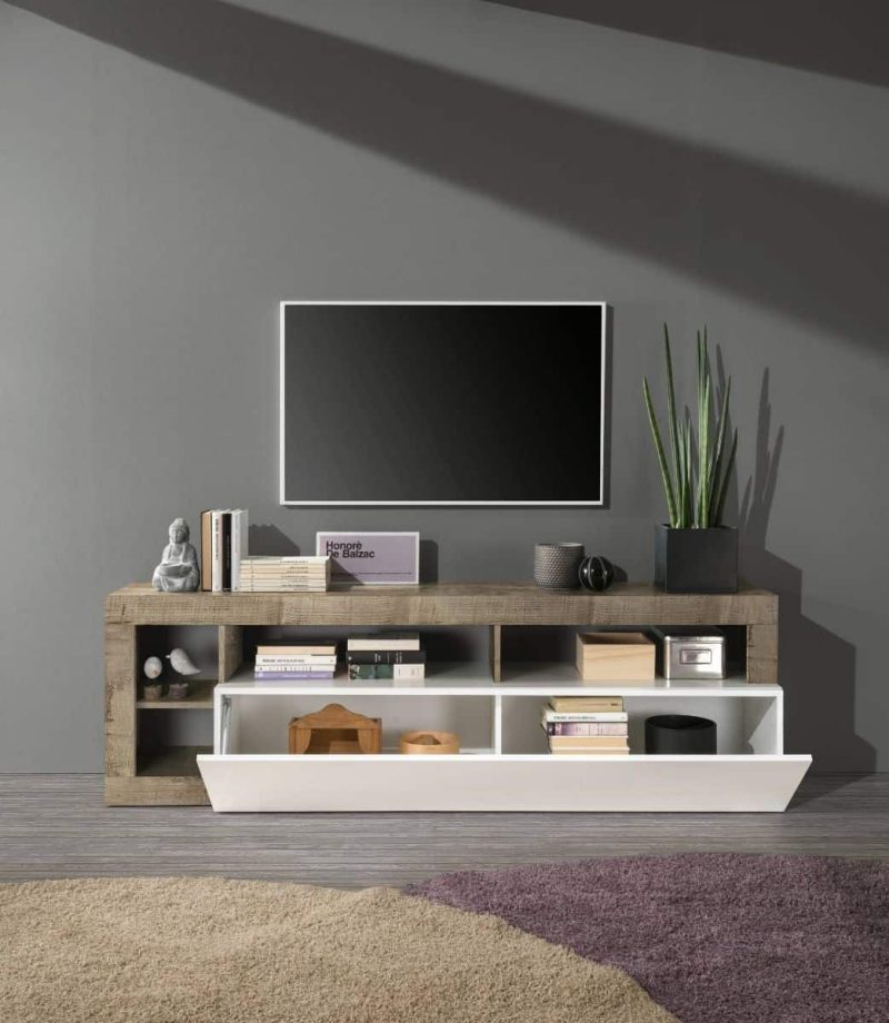 Porta TV bianco lucido-pero L.184 P.42- Hamburg - immagine 3