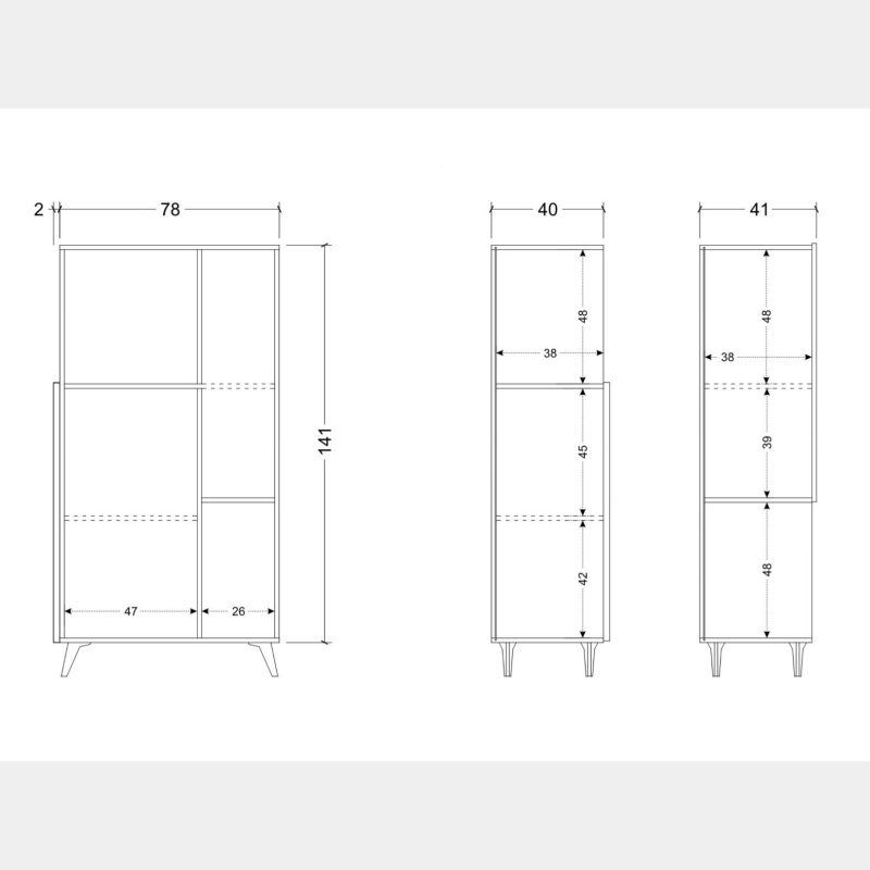 Credenza alta con piedini, finitura Cashmere e Cadiz - immagine 2