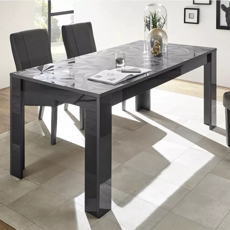 Tavolo sala da pranzo moderno grigio lucido 180x90cm