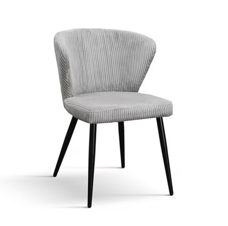 Mantes - sedie in tessuto effetto velluto beige, gambe antracite