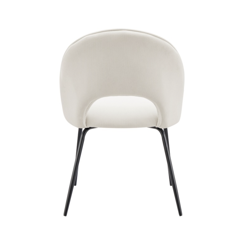 sedie AVALON in tessuto effetto velluto beige e gambe in metallo antracite - immagine 3