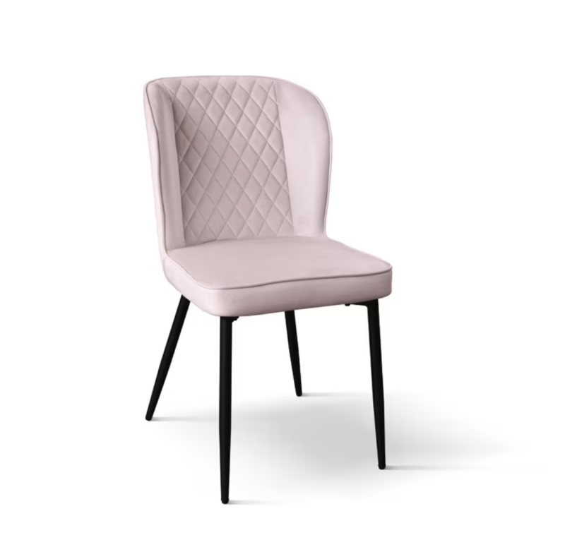 Soho - Sedie in velluto rosa e gambe in metallo antracite