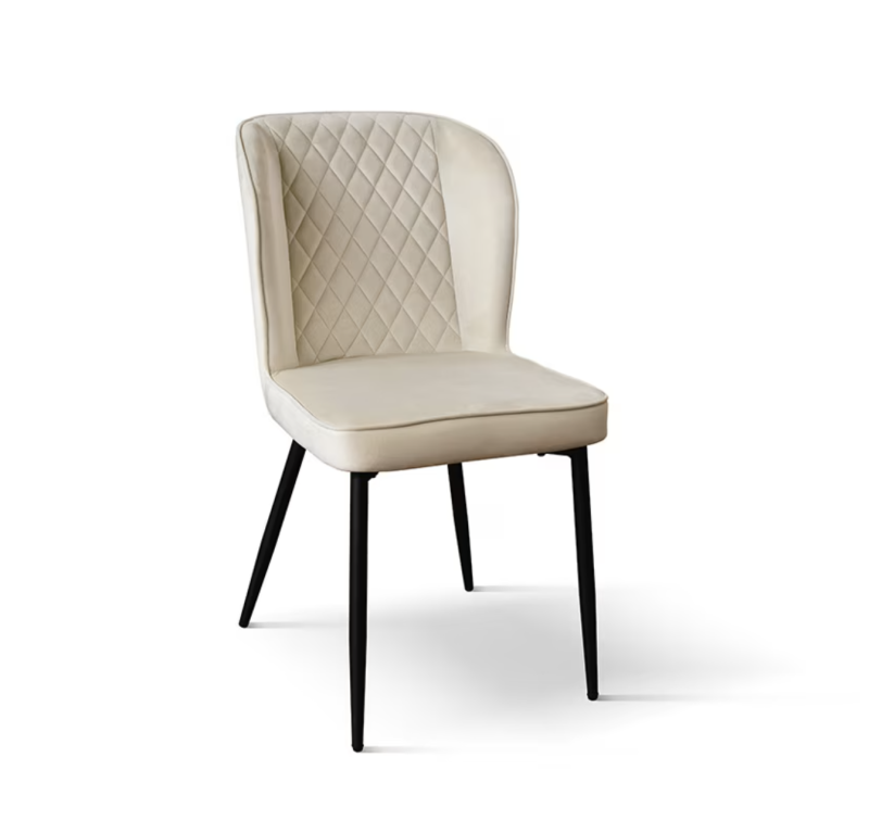 Soho - Sedie in velluto beige e gambe in metallo