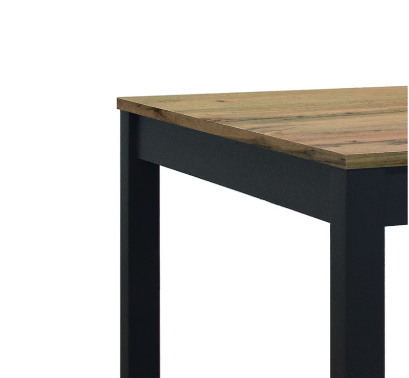 TROPEA - Tavolo legno, finitura rovere e metallo antracite, allungabile 110x70 - immagine 2
