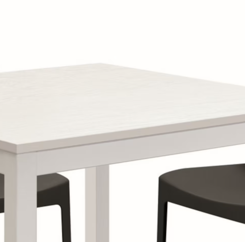 TROPEA - Tavolo legno, finitura bianco e metallo bianco, allungabile 90x90 - immagine 2
