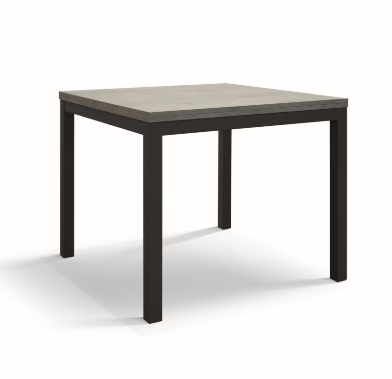 TROPEA - Tavolo legno, finitura grigio e metallo antracite, allungabile 90x90