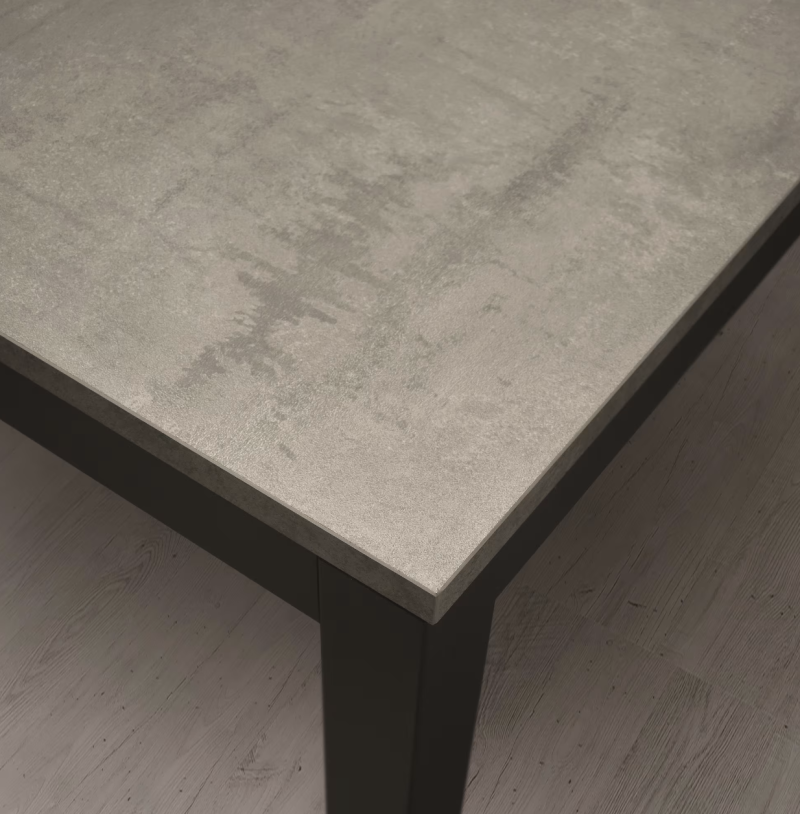 TROPEA - Tavolo legno, finitura grigio e metallo antracite, allungabile 90x90 - immagine 2