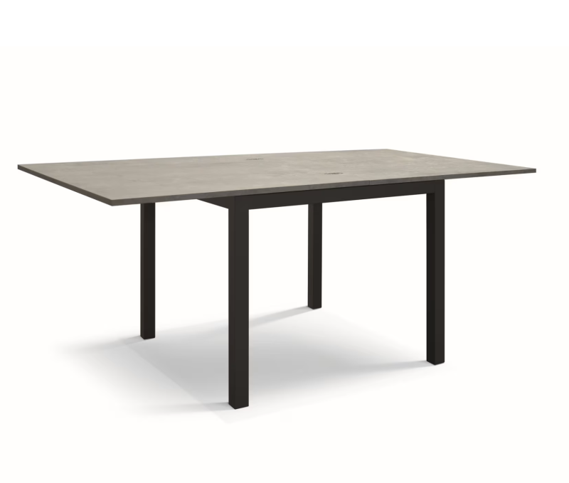 TROPEA - Tavolo legno, finitura grigio e metallo antracite, allungabile 90x90 - immagine 3