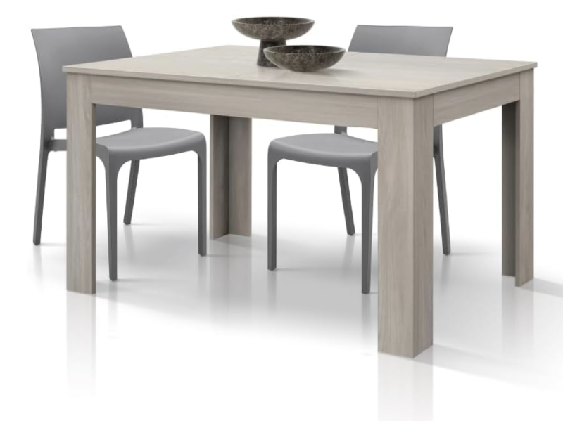 Tavolo LIPARI in legno finitura olmo perla, allungabile 120×80 cm – 170×80 cm