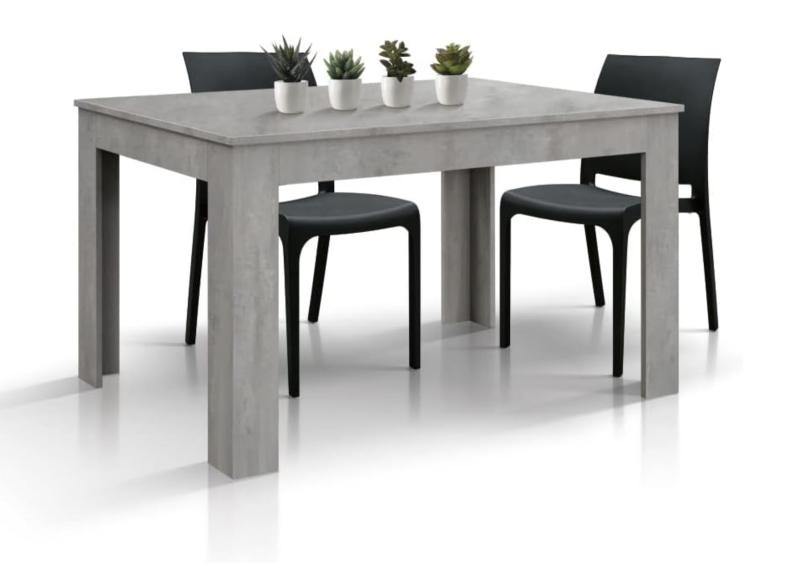 Tavolo LIPARI in legno finitura grigio cemento, allungabile 120×80 cm