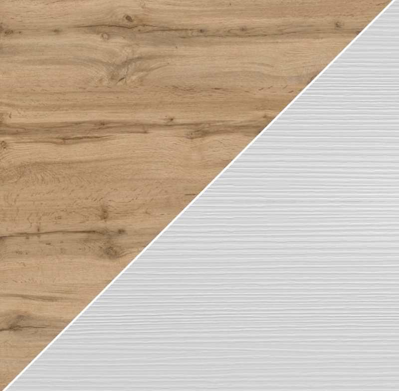 Tavolo Quadrato Allungabile a libro Eldorado, 90x(180)x90 cm, Rovere Rustico e Bianco Frassino - immagine 2