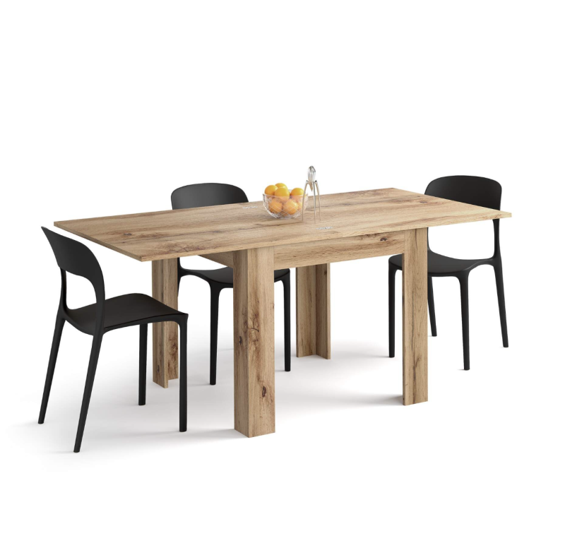 Tavolo Quadrato Allungabile a libro Eldorado, 90x(180)x90 cm, Rovere Rustico - immagine 2