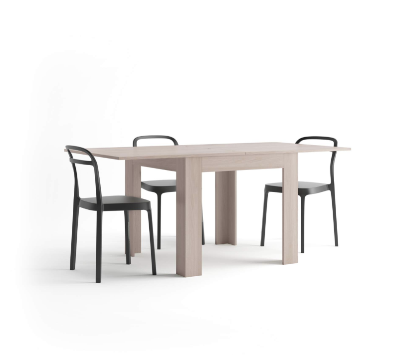 Tavolo Quadrato Allungabile a libro Eldorado, 90x(180)x90 cm, Olmo Perla - immagine 2