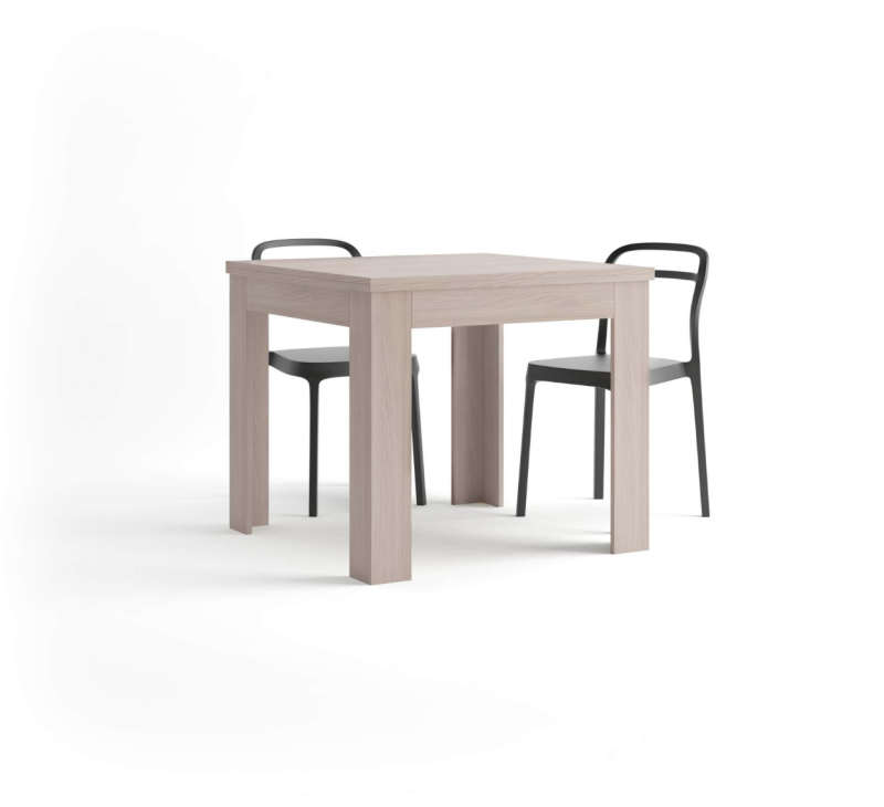 Tavolo Quadrato Allungabile a libro Eldorado, 90x(180)x90 cm, Olmo Perla
