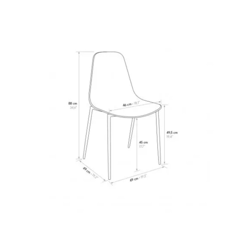 PAZZO DESIGN Sedia Alix arancio sedie in Polipropilene e gambe metallo - immagine 3