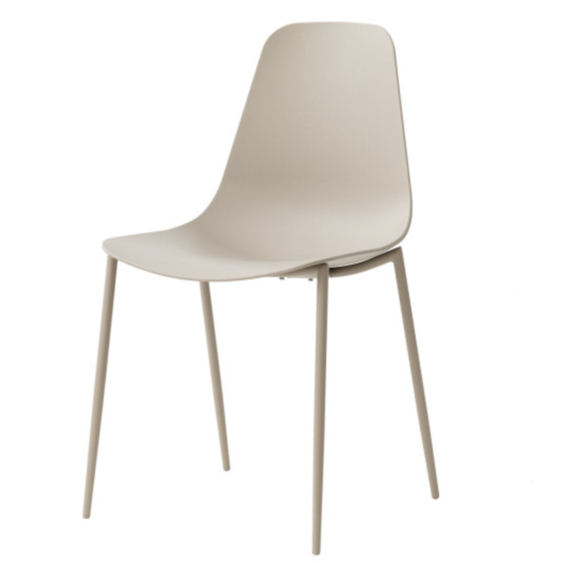 PAZZO DESIGN Sedia Alix cappuccino sedie in Polipropilene e gambe metallo